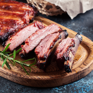 Ribs cut on cutting board